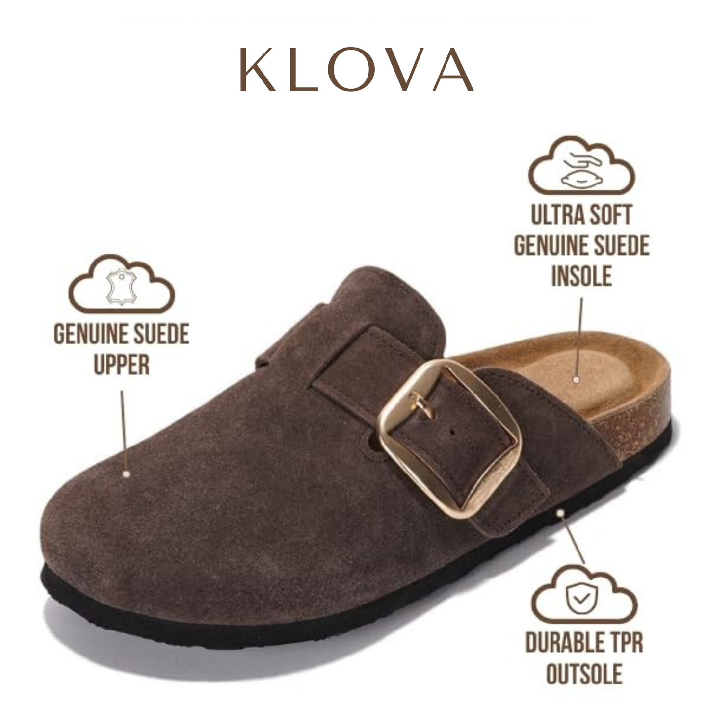 Genuine suede Clogs by Klova